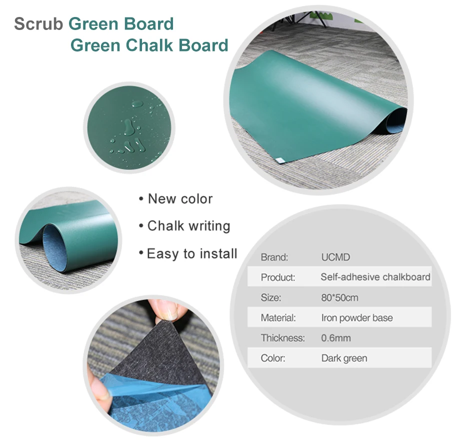 Self-adhesive Magnetic Chalkboard Sticker Green Color for Kids Room Decoration can Hold Magnets Magnetic boards_02