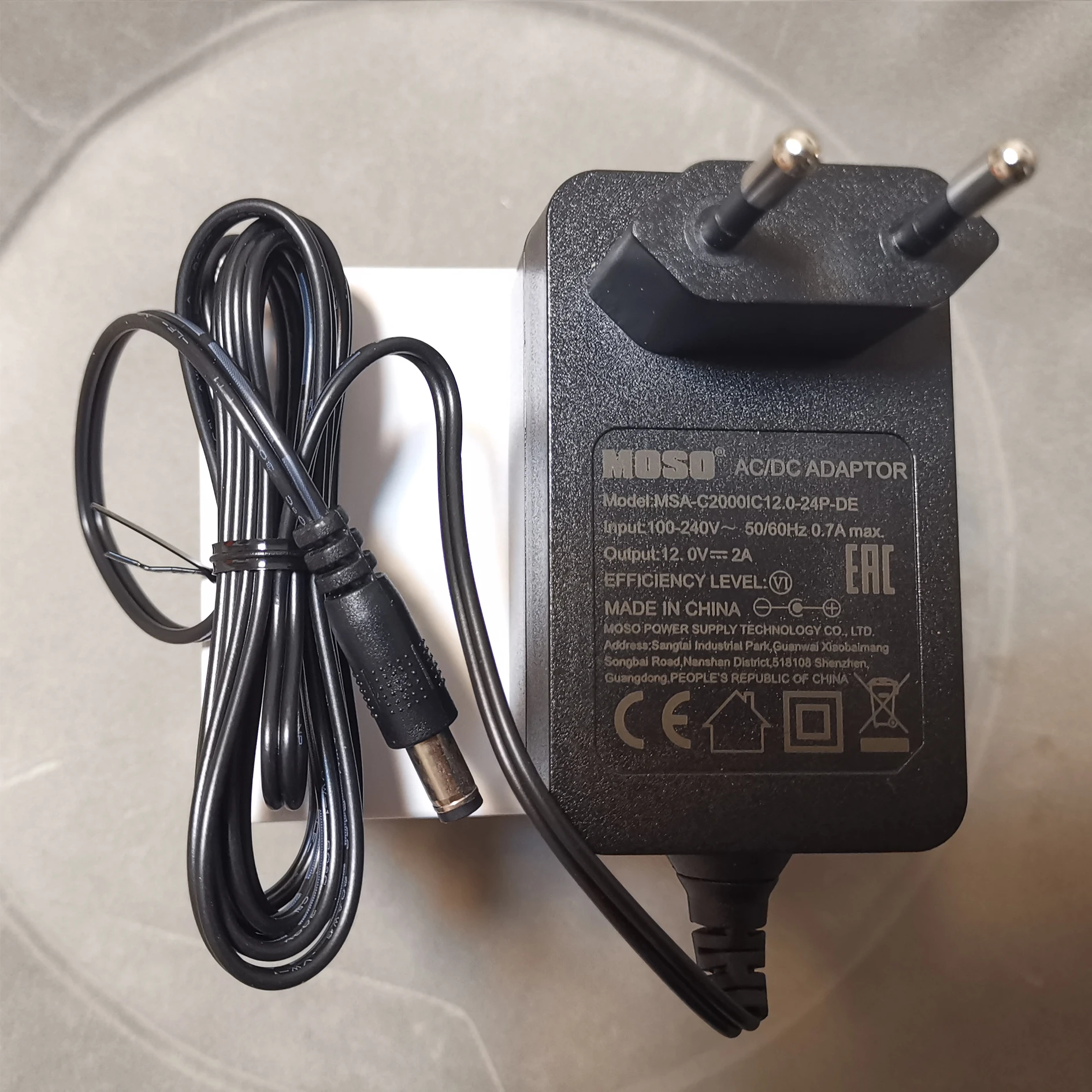 Power Adapter Supply 12v Dc 2a Ul Listed Moso Msac2000ic12.024p For