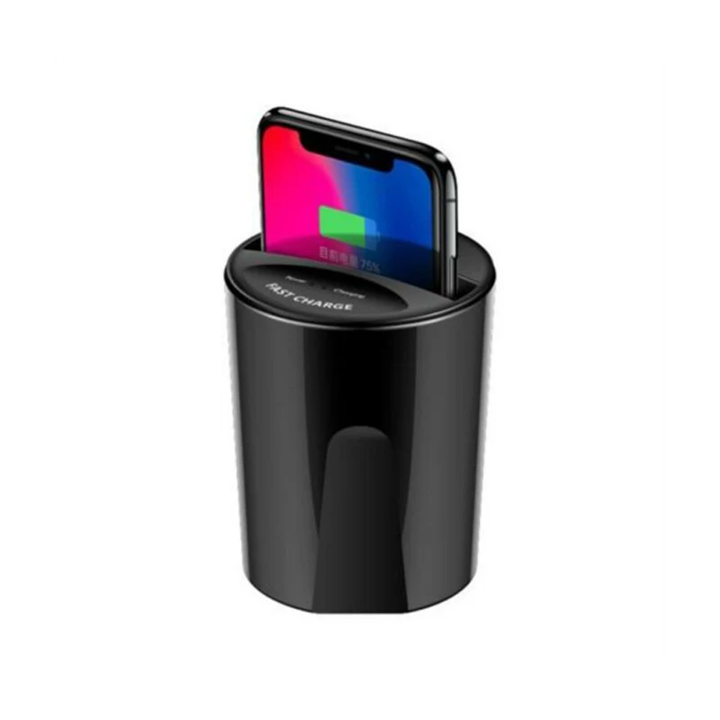 

10W Car Wireless Charger Cup with USB Output for iPhoneXS MAX/XR/X/8 SAMSUNG Galaxy S9/S8/S7/S6/Note8/Note5 edge for PIXEL 3XL