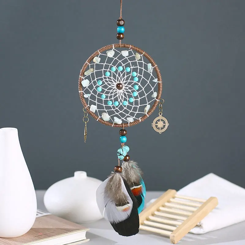 

Tibetan Style Dream Catcher Car Hanging Mascot Ornament Modern Home Wall Hanging Decoration Craft Simple Handmade Dream Catcher