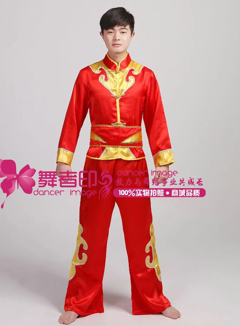Chinese Drum wear folk dance costumes male fan yangko dance modern dance special stage performance costumes