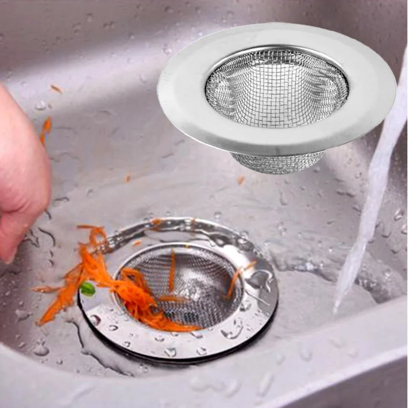 Stainless Steel Kitchen Sewer Sink Strainer Barbed Wire Waste Cleaning