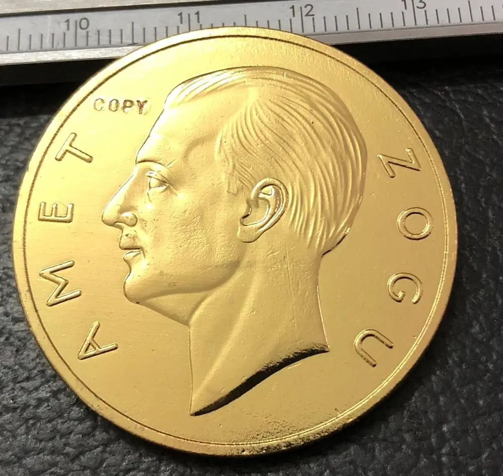 1927 Albania 100 Franga Ari Zog Gold Coin Copyin Noncurrency Coins