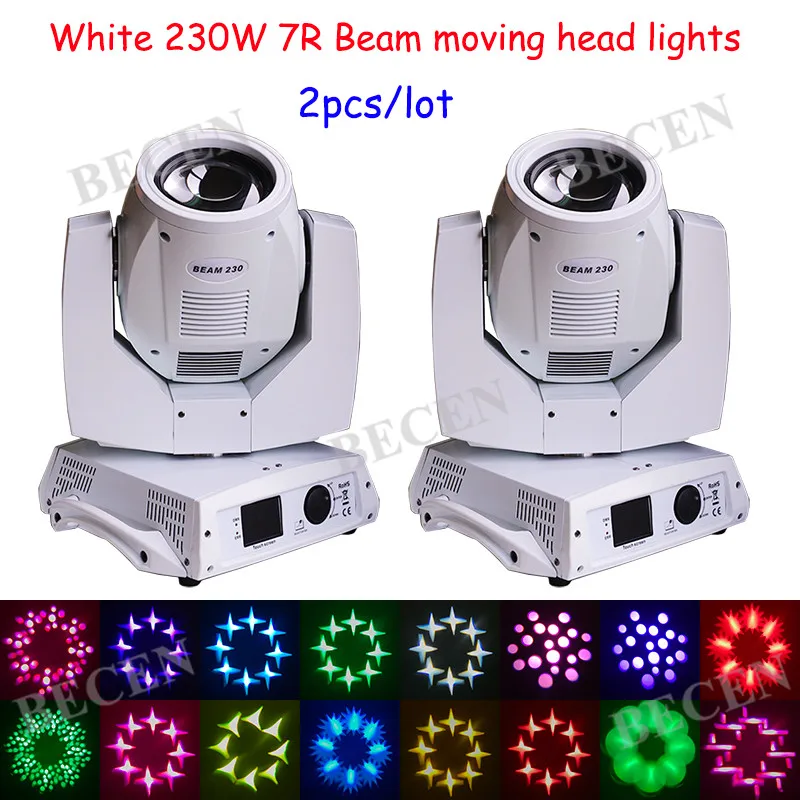 

2pcs White 230W 7R sharpy beam moving head light dmx dj stage lighiting 16/20CH shipping from US Warehouse