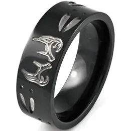 Shardon Jewelry Wedding Band Men S 8mm Pipe Carved Black Deer Shardon Jewelry Wedding Band Men S 8mm Pipe Carved Black Deer Antlers Tracks Anium Two Tone Buck Ring Outdoor In Rings From Accessories On