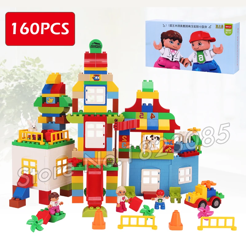 160pcs My First Deluxe Box of Fun Amusement Model Big Size Building Blocks Brick Baby Toys Compatible With Lego Duplo baby-building-blocks : image 160pcs My First Deluxe Box of Fun Amusement Model Big Size Building Blocks Brick Baby Toys Compatible With Lego Duplo baby-building-blocks