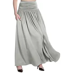 Юбки большого размера женские ретро Длинные Макси однотонные юбки сексуальные высокая Талия Вечерние Пышная юбка женские летние 2019