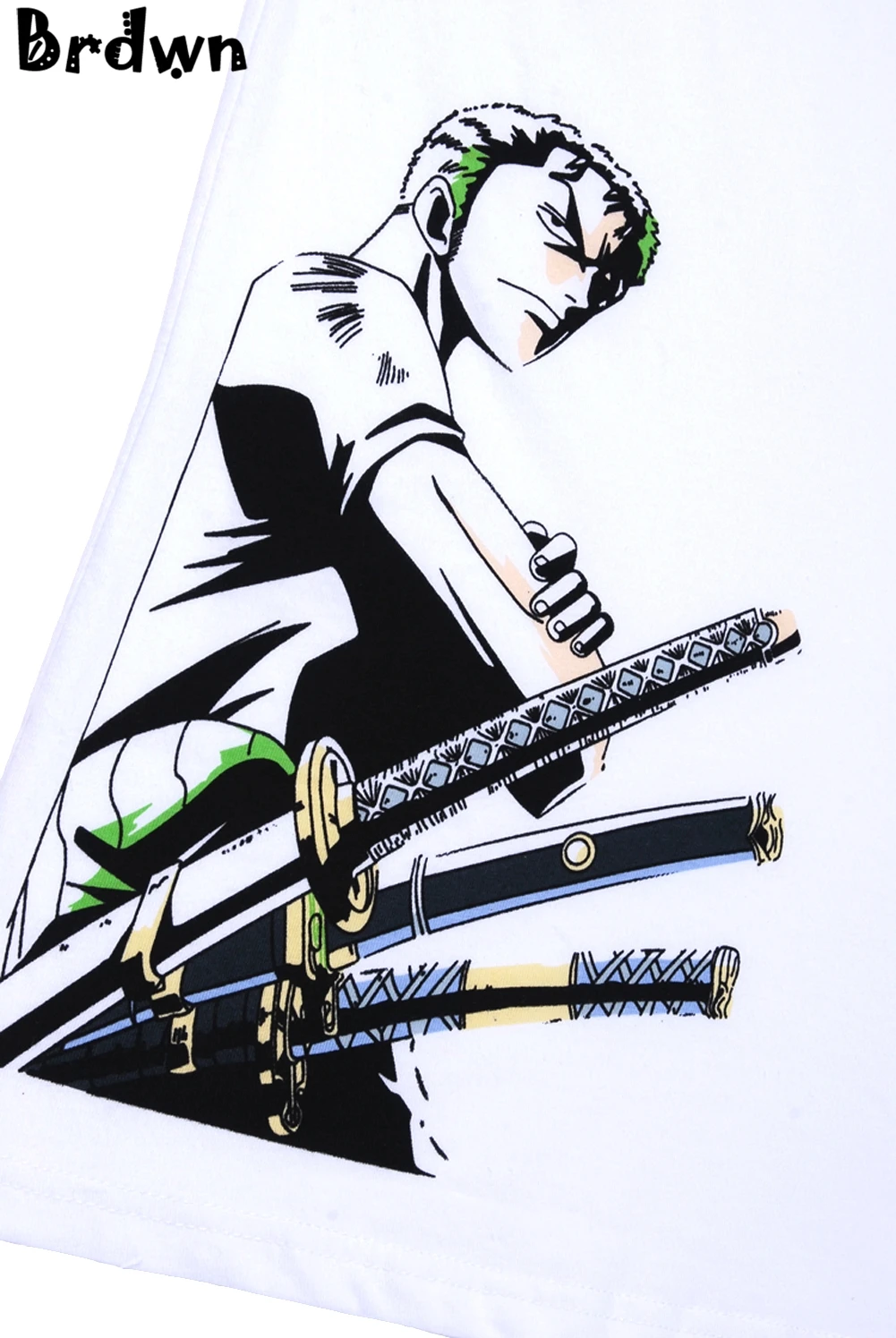 Cosplay&Ware [10]Brdwn One Piece Cosplay Roronoa Zoro Costume Unisex Short-sleeved T-shirt Tee Shirt Tops Wear -Cosplay&Ware anime Shop