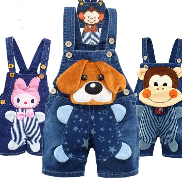 US $5.99 1 2 3T Baby Clothing Boys Girls Jeans Overalls Shorts Toddler Infant Denim Rompers Cute Cartoon Beb