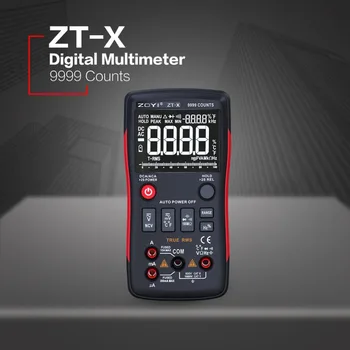 

ZT-X Digital Multimeter Button 9999 Counts With Analog Bar Graph AC/DC Voltage Ammeter Current Ohm Auto/Manual