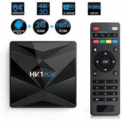 HK1 Play Smart tv Box Android 9,0 четырехъядерный процессор Amlogic S905X2 4 ГБ 32 ГБ 64 ГБ tv Box 4 K 2,4 ГГц 5 ГГц Wifi Bluetooth 4,0 телеприставка