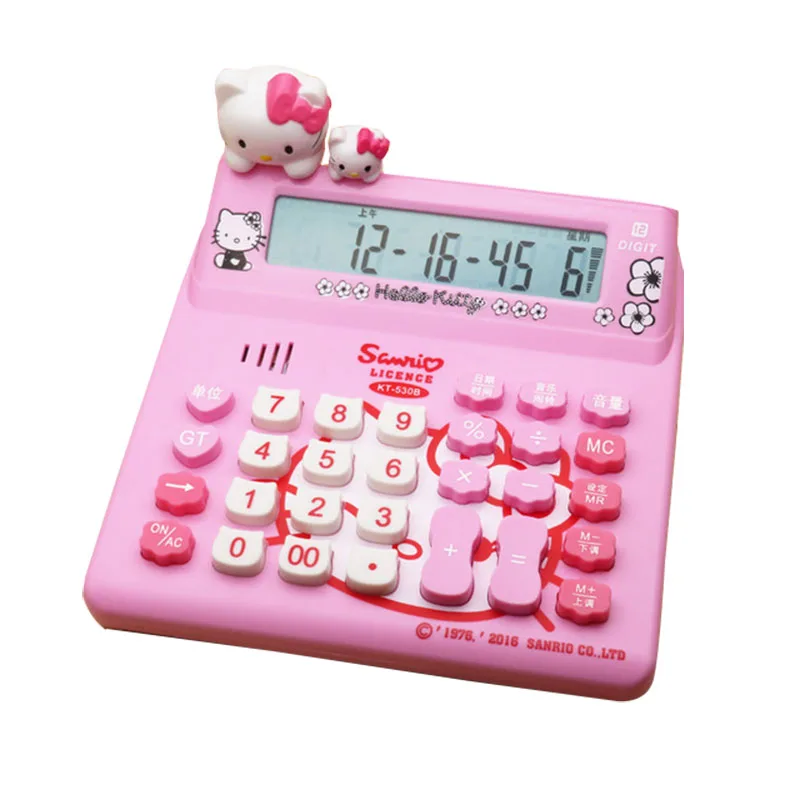 Hello kitty мультфильм солнечный калькулятор розовый KT игрушечная Кошка милый компьютер KT-520A