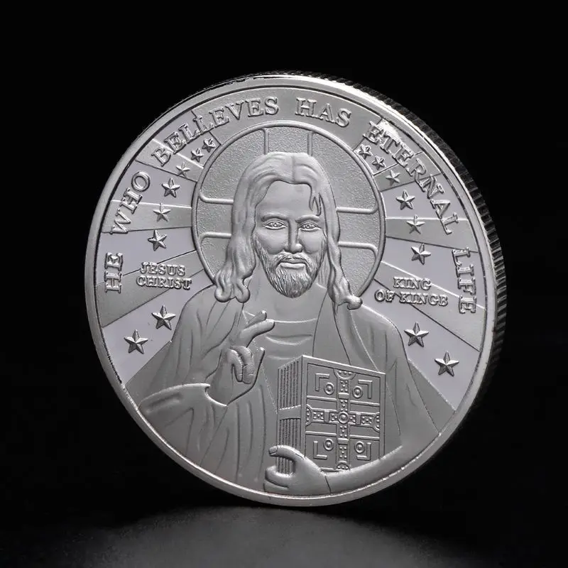 Памятная монета Бог благословит вид коллекция Коллекционные сувениры подарки монеты Искусство Подарки Серебро Золото новое качество