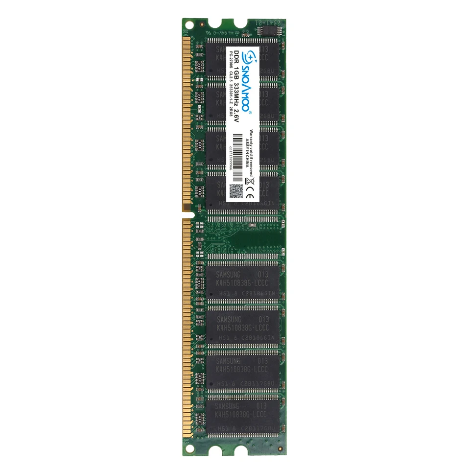 SNOAMOO DDR 2 шт. x1GB 400 МГц PC3200 184PIN CL3 ОЗУ Высококачественная память для настольных ПК DIMM