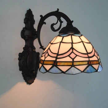 

Tiffany Wall Lamp Mediterranean Designer Lights Vintage Bedroom Bedside Home Lighting Fixture Antique Study Wall Sconces WL259