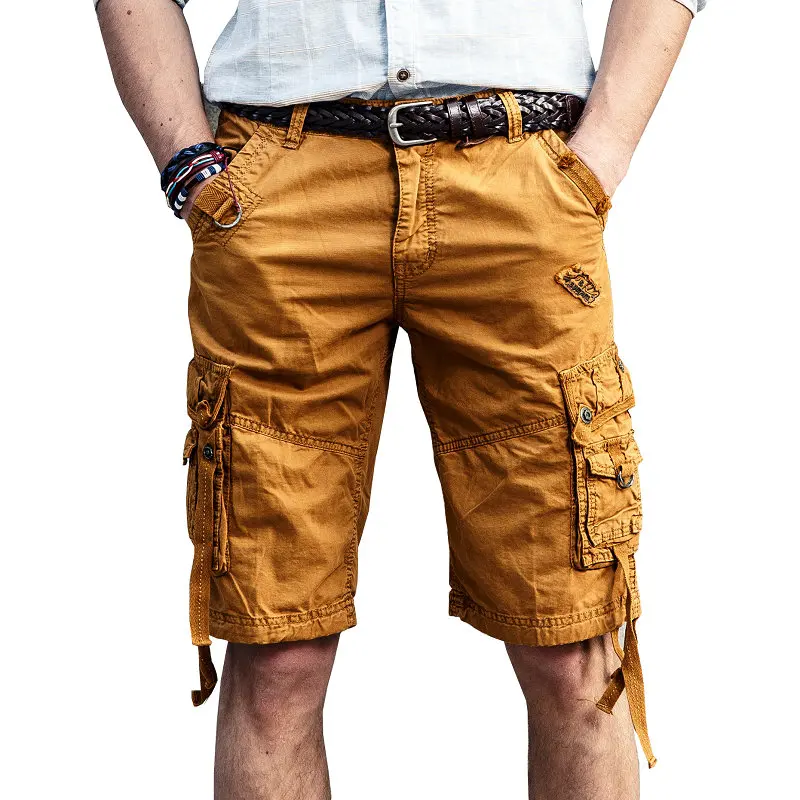 

2019 Summer Mens Cargo Shorts Solid Cotton High Quality Military Men's Shorts