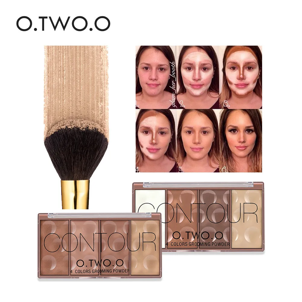 

O.TWO.O 4 Colors Concealer Palette Smooth Loose Powder Makeup Base Contouring Palette Foundation Concealer Powder Beauty