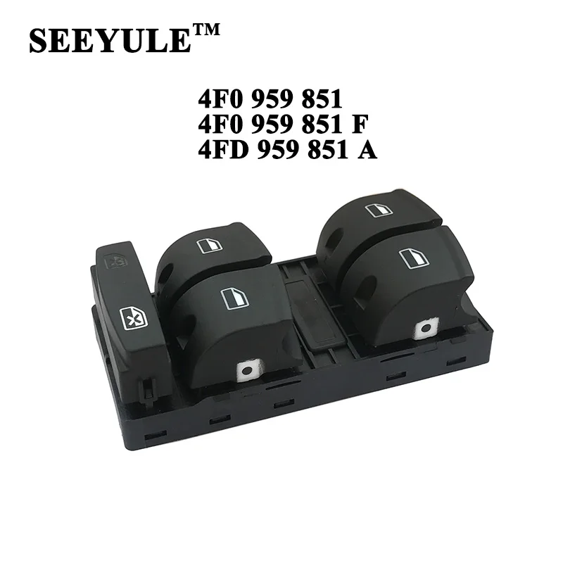 

1pc SEEYULE 4F0 959 851 / 4FD 959 851A / 4F0 959 851F Car Window Lifter Switch for Audi A6LC6 4FD 959 851 A / 4F0 959 851 F