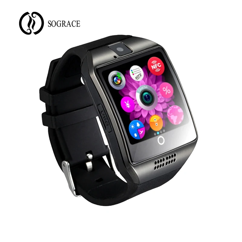 

Bluetooth Smart Watch Q18 Men With Touch Screen Big Battery Support TF Sim Card Camera Passometer for Android Phone