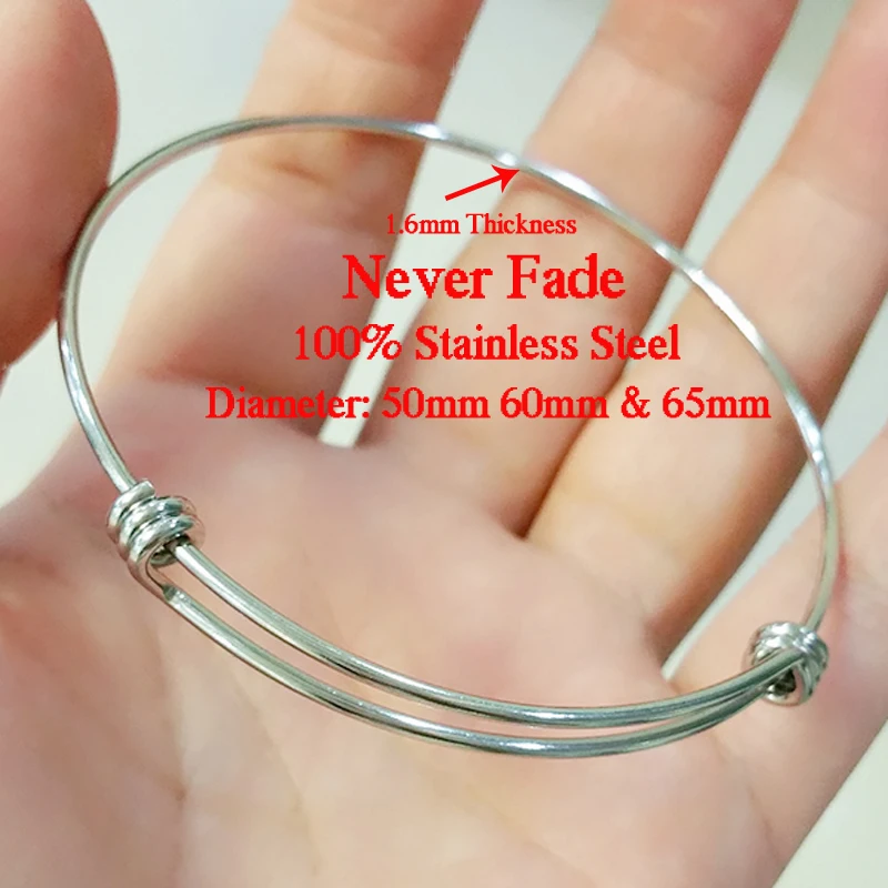 50pcs 50mm 55mm 60mm 65mm 1.6mm Thick Stainless Steel Bangle Bracelet Cuff Bracelet Expandable Wrist Bangle 3 Colors bangle bracelet,stainless steel bracelet