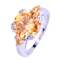 Free Shipping Fashion Style Jewelry Round & Heart Cut Morganite 925 Silver Ring Size 6 7 8 9 10 11 Love Gift For Women Wholesale