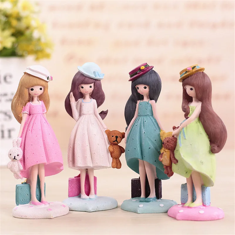 

Fashion Girl Figurines Home DecorResin Artware Lovely Girl Figures Office Ornament Birthday Gift 1 Piece Free Shipping