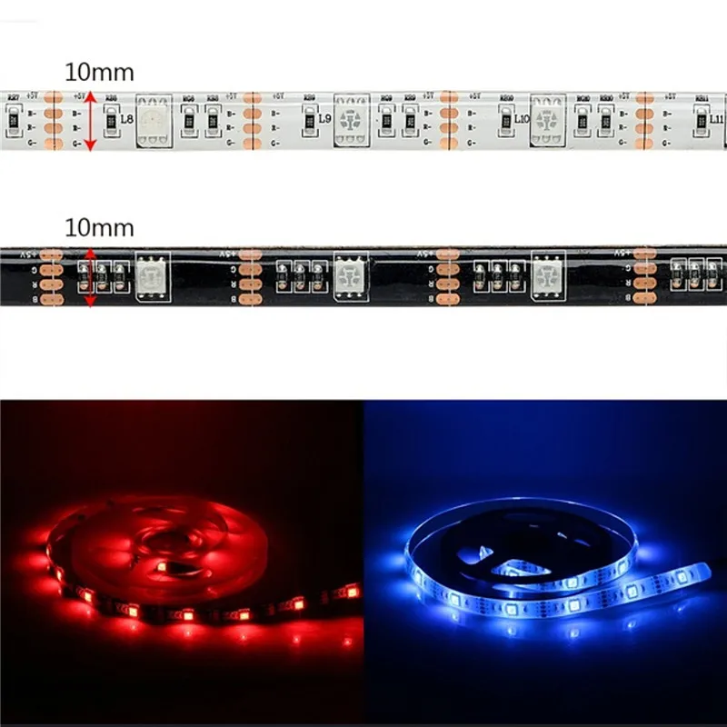 USB DC 5V ТВ фоновая полоса света 5050 SMD 30 светодиодов/м RGB IP30 IP65 Светодиодная лента с 44