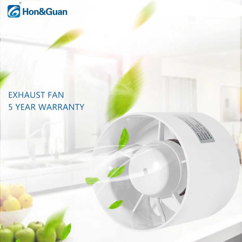 Stylish Duct Booster Vent Fan Wall Mounted 110V 220V 14W 4 Inch Inline Ducting Fan Exhaust Ventilation Duct for Bathroom Kitchen