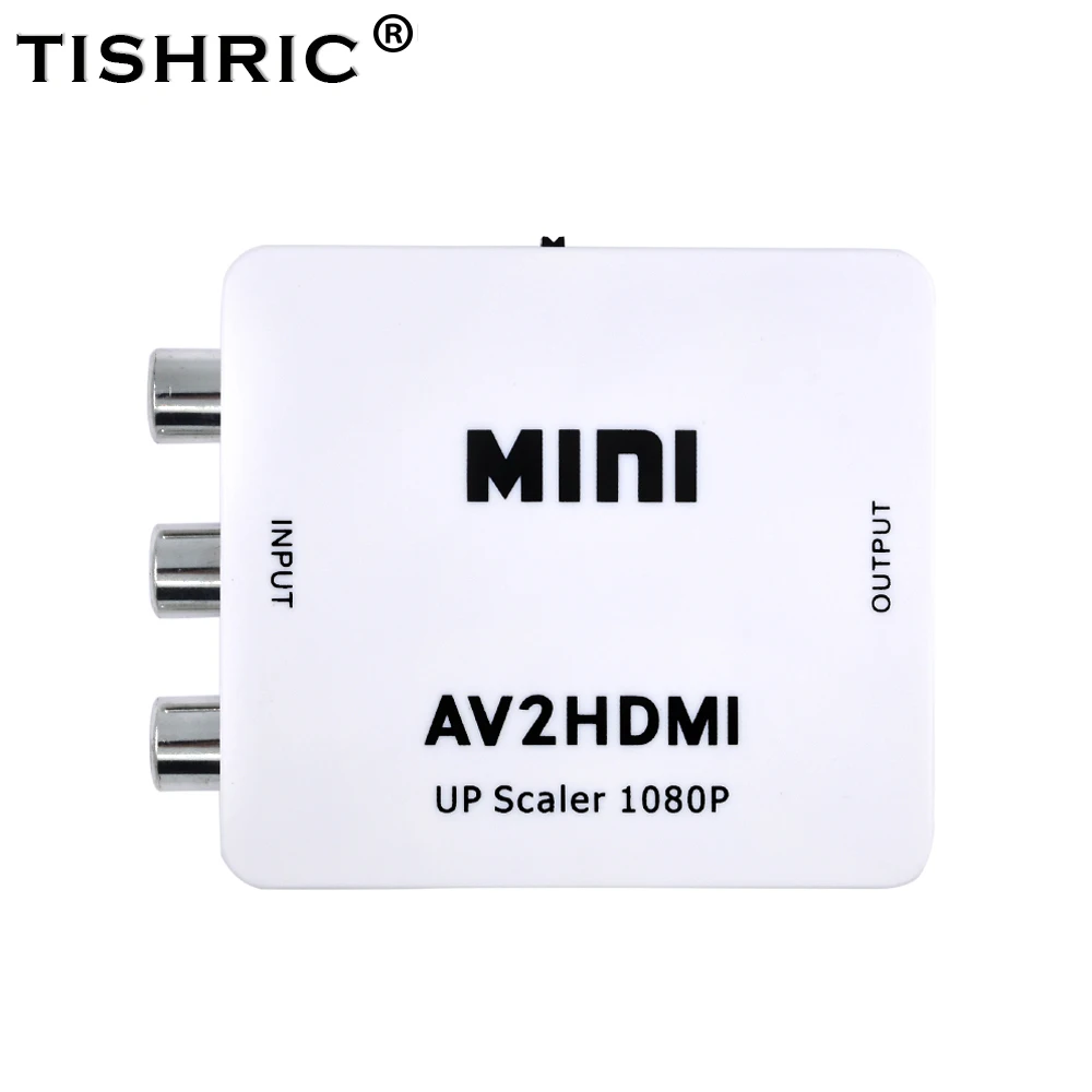 

TISHRIC For AV2HDMI Composite Scaler Adapter Mini For RCA/AV/CVBS L/R To HDMI For Digital HD 720P 1080P New Video Converter Box