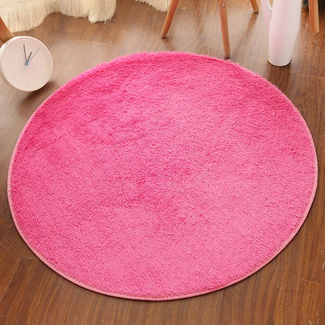 Тонкий розовый ковер, полиэстер, большой современный мохнатый круглый ковер и ковры для гостиной, спальни, ковер для дома, коврик для йоги DT03
