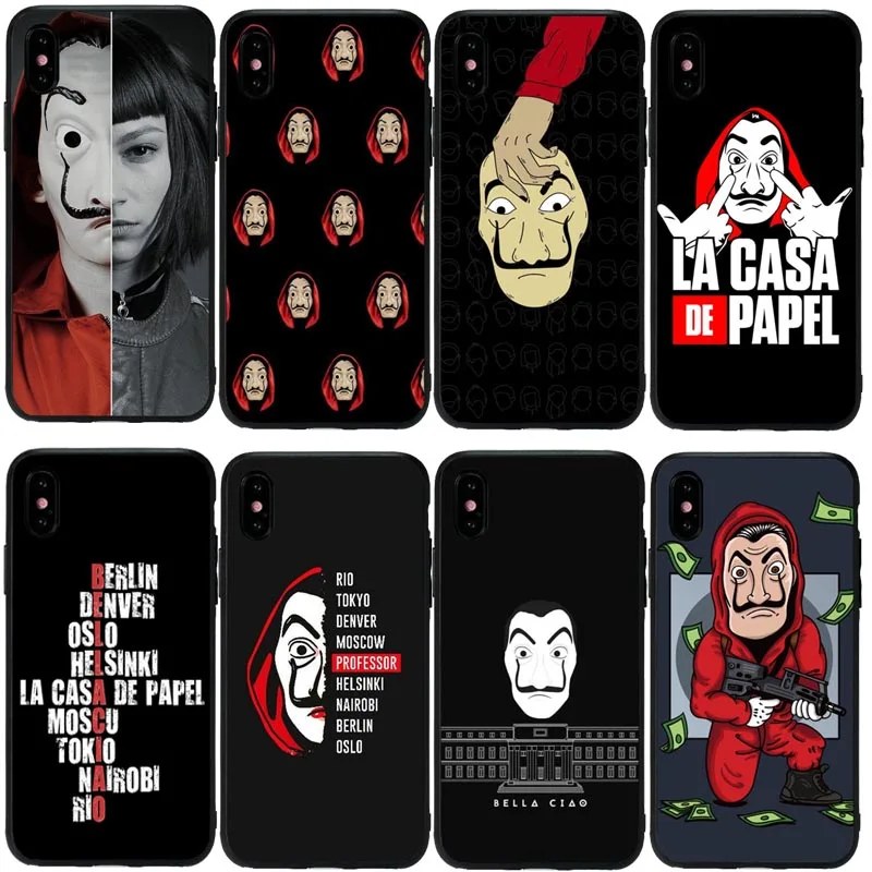 La Casa De Papel чехол для телефона чехол для iPhone 11Pro 5S SE 6 6S Plus 7 8 8Plus XS MAX XR Мягкий силиконовый чехол для телефона