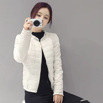 

Winter White Cotton Coat Slim Girls Jackets Ladies Clothing Large Size 2xl 3xl Embroidered Tops Fashion Long Sleeve Parka Female