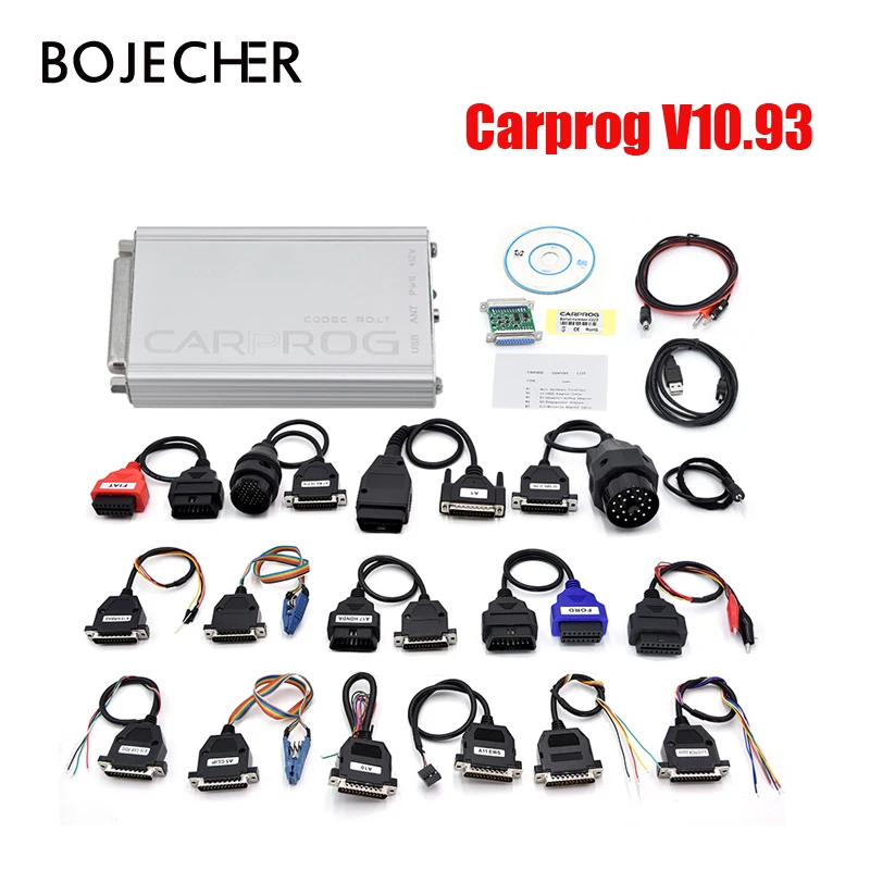 

Carprog V10.93 Carprog Full with 21 Adapters Carprog ECU Programmer Good Airbag Reset via free shipping