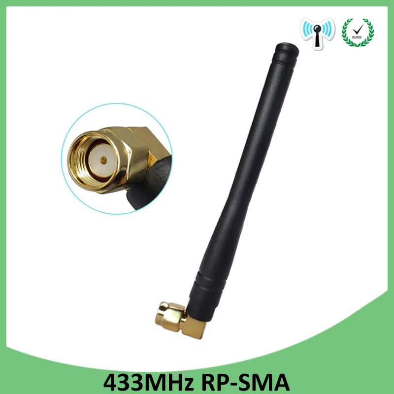 

433MHz antenna 3dbi RP-SMA Connector 433 mhz antena rubber waterproof antenne for wireless watermeter Gasmeter Lorawan Emeter