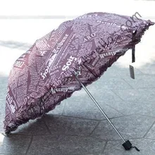 Трехслойные зонты, открытый вручную, зонтик, зонт от солнца, supermini, арочные зонты, шнуровка, английский дизайн газет