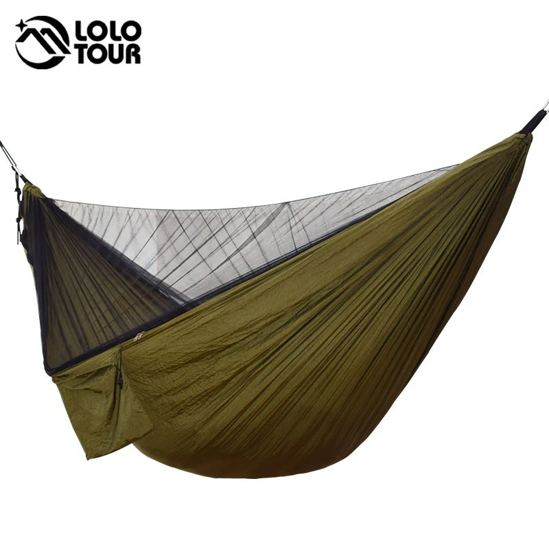 290x140cm Double Camping Hammock Holds Up to 700lbs Portable Lightweight Hammocks for Indoor Outdoor Hiking Backpacking Travel