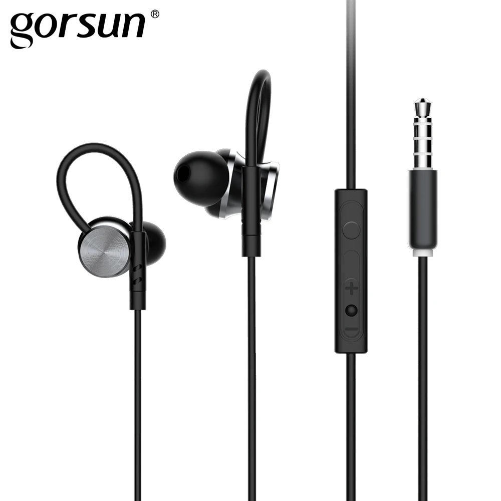 

Earphones with Microphone Gorsun C10 Stereo Sounds Ear-hook In-Ear Earphone Sport Running 3.5mm Headset for Phones Xiaomi