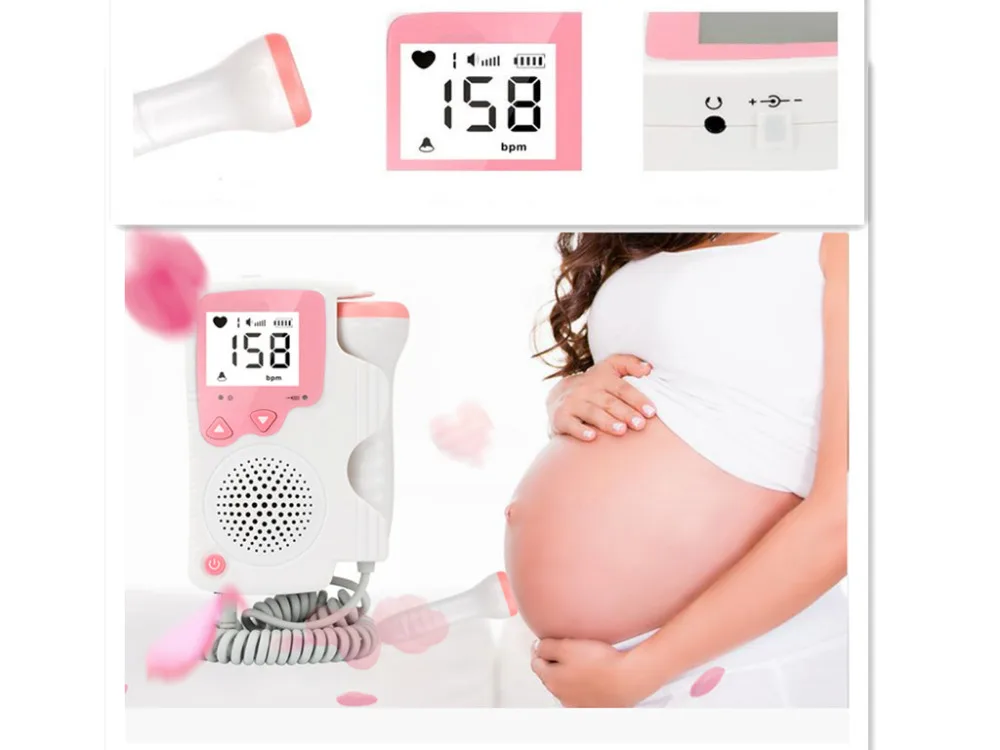 

Fetal Doppler Built-in speaker, Home use Fetal Portable Heartbeat Detector for pregnant women LCD display