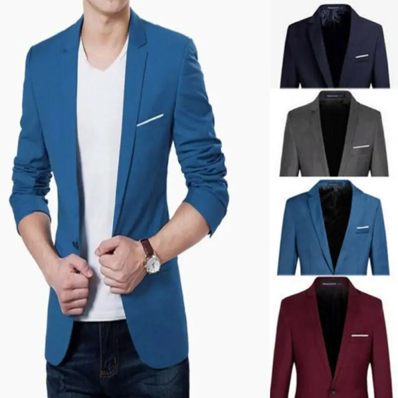 Mens Korean slim fit fashion cotton blazer Suit Jacket black blue plus size M to 3XL Male blazers Mens Coat Mens Korean slim fit fashion cotton blazer Suit Jacket black blue plus size M to 3XL Male blazers Mens Coat