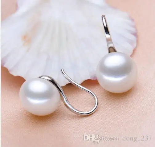 

Pretty 6mm AAAAA Perfect Round White Akoya Pearl Earring Solid Yellow Gold>>>silver earrings for women
