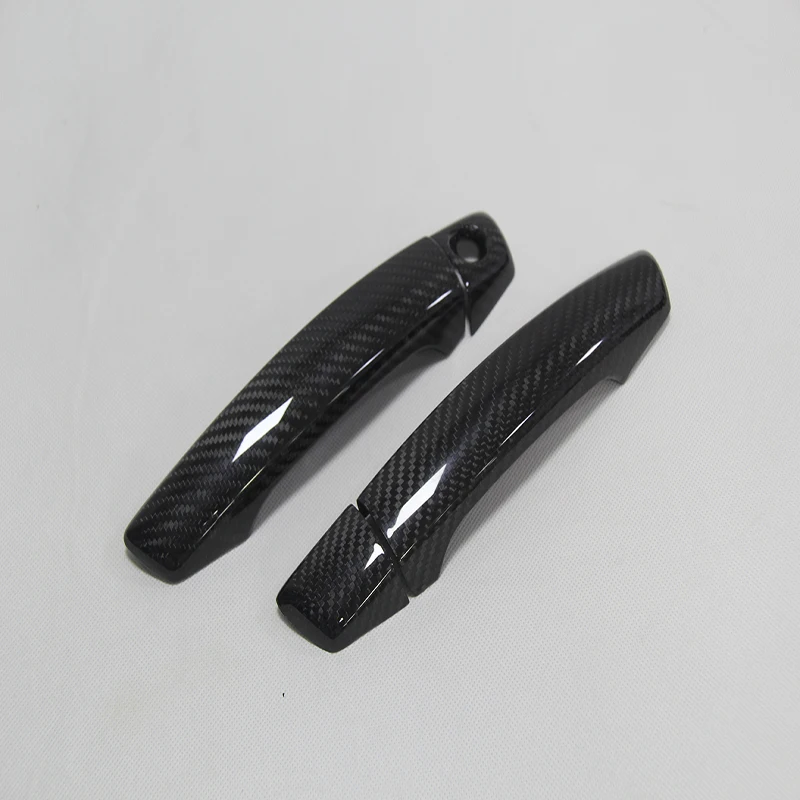 4 шт. углеродное волокно наружные дверные ручки дверная ручка украшения декоративные аксессуары 3D наклейки для Audi A3, S3