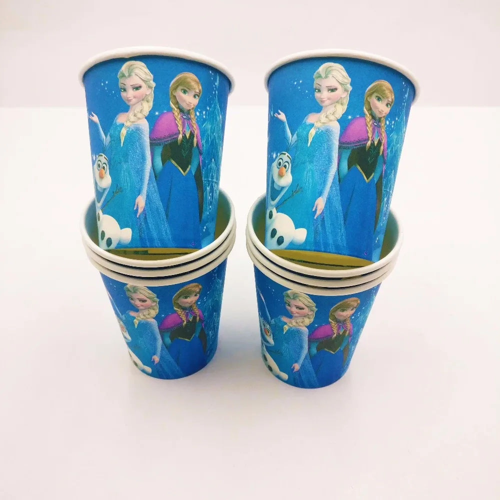 

10pcs/set Frozen Elsa and Anna Party Supplies Paper Cup Birthday Party Decoration Baby Shower Festival Party Favors Set