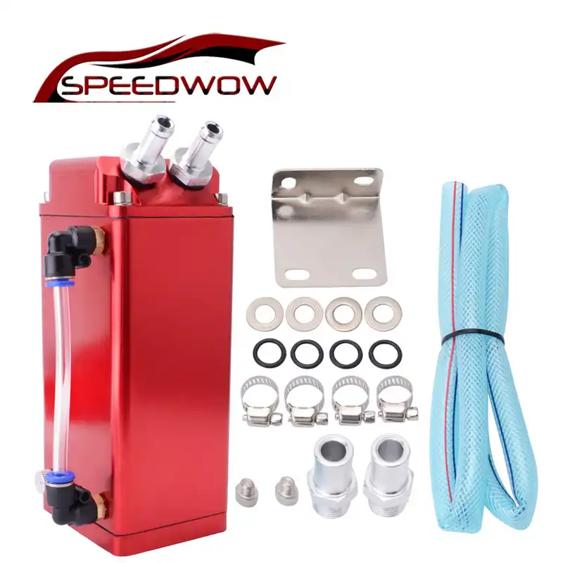 SPEEDWOW 0.75L универсальная Заготовка алюминиевый гоночный двигатель маслоуловитель резервуар с шланговый индикатор D1 спец квадрат - изображение