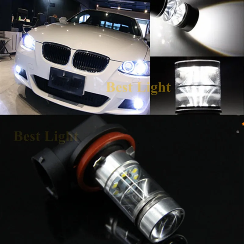 2 шт. H8 H11 Led HB4 9006 HB3 9005 P13W H16 5202 противотуманная фара лампа 1500LM 6000K белая