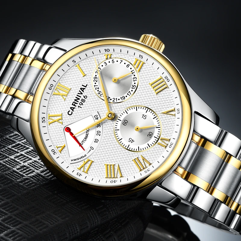 

Luxury Switzerland Carnival Men Watch Energy Display Mechanical Watch Sapphire Stainless Steel Wristwatch Reloj Hombre Relogio