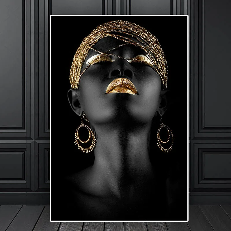 

Home Decor Canvas Painting Pictures Wall Art Hd 1 Pieces Black African Nude Woman Printed Modular Poster Framed For Living Room