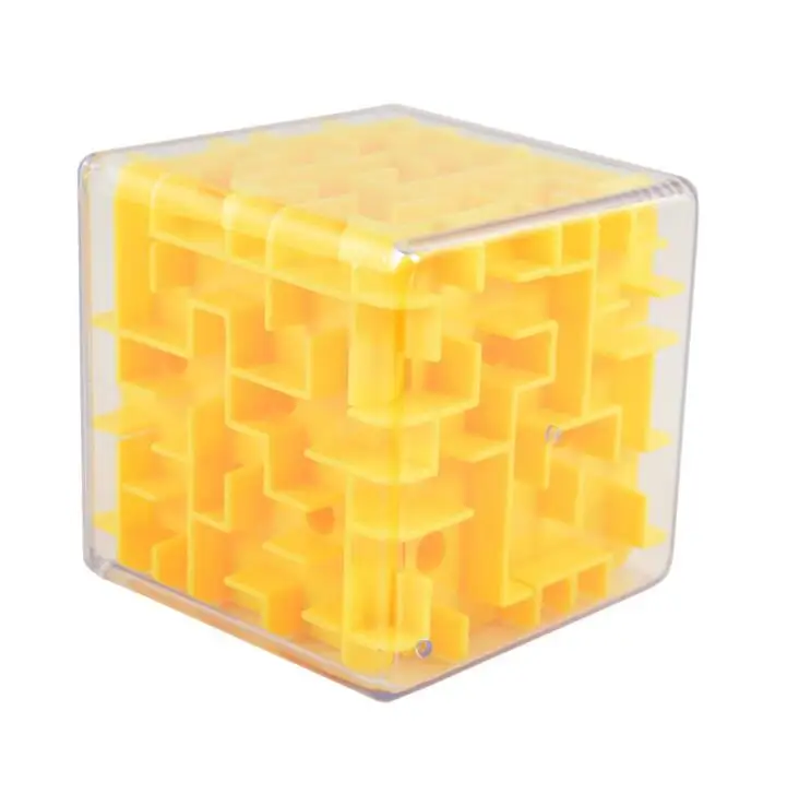 3D куб лабиринт игрушка головоломка игра головоломка Лабиринт катящийся мяч игрушки для детей Earling обучения Детские игрушки - Цвет: yellow