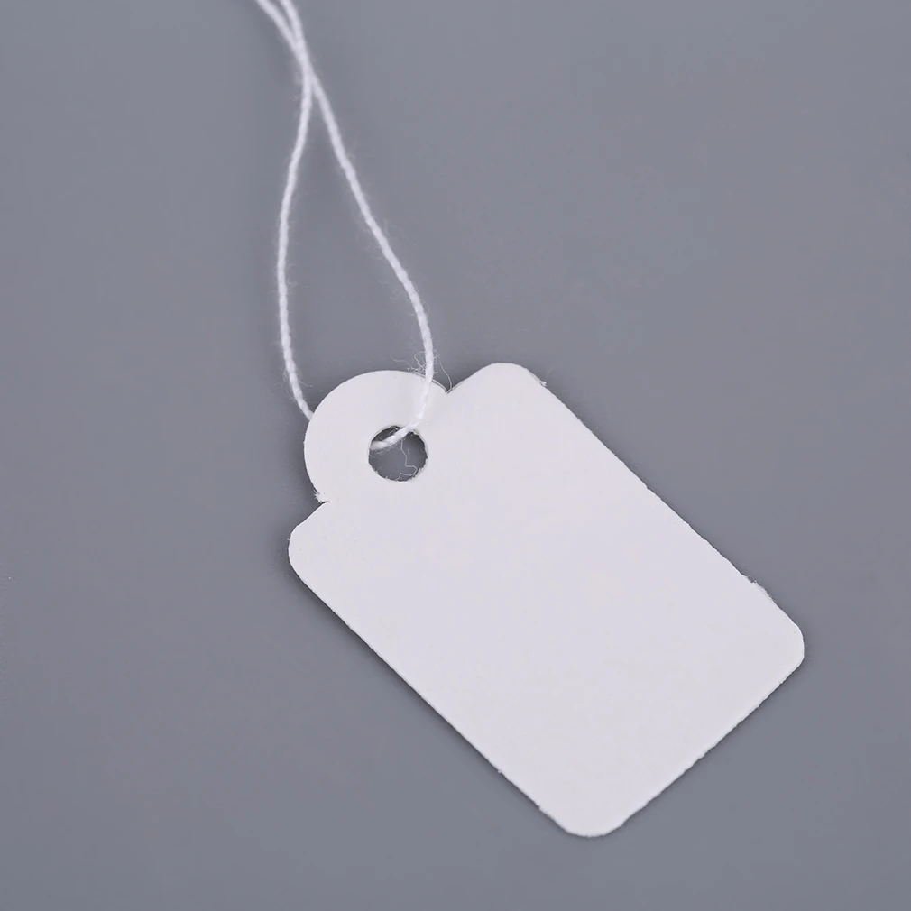 100 шт./пакет прямоугольный Электронный Ценник Белая пустая строка часы ювелирные изделия цена Дисплей карты рекламные этикетки для продажи