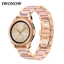 Ремешок для часов из нержавеющей стали и керамики 20 мм для samsung Galaxy Watch 42 мм Active Active2 40 мм 44 мм gear S2 классический женский ремешок