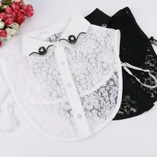 Женский воротник декольте Кристалл полые кружева цветочный галстук поддельные воротник стразы Питер Пэн лацканы ложный съемный воротник блузка